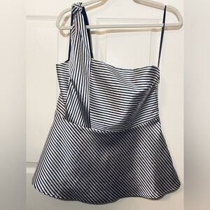 Banana Republic Striped One Shoulder Peplum Top Size 10